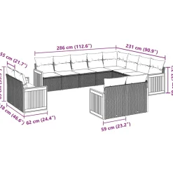 Maison Exclusive Salons De Jardin | - Salon de jardin 7 pcs avec coussins noir résine tressée