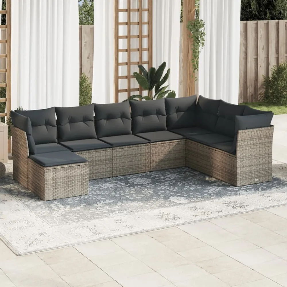 Maison Exclusive Salons De Jardin | - Salon de jardin 11 pcs avec coussins noir résine tressée