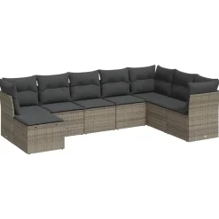Maison Exclusive Salons De Jardin | - Salon de jardin 11 pcs avec coussins noir résine tressée