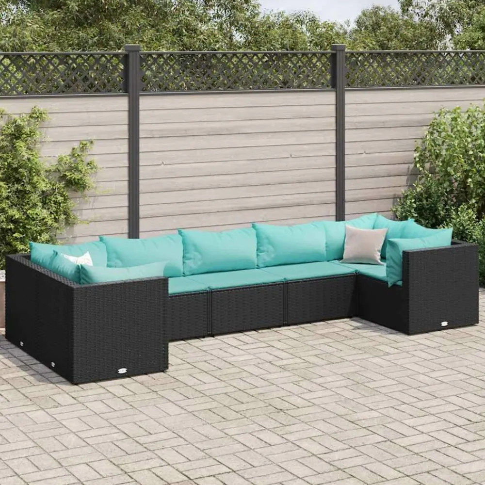 Maison Exclusive Salons De Jardin | - Salon de jardin 8 pcs avec coussins marron résine tressée