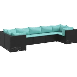 Maison Exclusive Salons De Jardin | - Salon de jardin 8 pcs avec coussins marron résine tressée