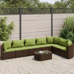 Maison Exclusive Salons De Jardin | - Salon de jardin 7 pcs avec coussins noir résine tressée