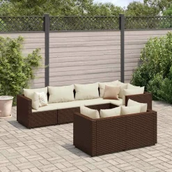Maison Exclusive Salons De Jardin | - Salon de jardin avec coussins 8 pcs beige résine tressée
