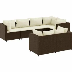 Maison Exclusive Salons De Jardin | - Salon de jardin avec coussins 8 pcs beige résine tressée