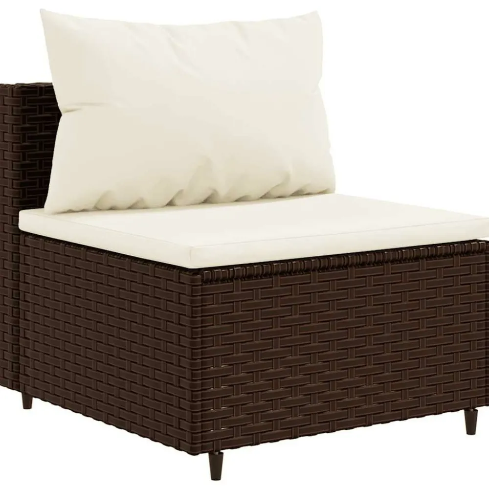 Maison Exclusive - Salon de jardin avec coussins 7 pcs marron résine tressée New