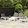 Maison Exclusive Salons De Jardin | - Salon de jardin 5 pcs avec coussins gris résine tressée