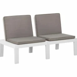 Maison Exclusive Salons De Jardin | - Salon de jardin 5 pcs avec coussins gris résine tressée
