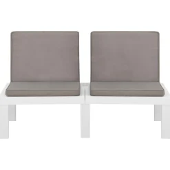 Maison Exclusive Salons De Jardin | - Salon de jardin 5 pcs avec coussins gris résine tressée