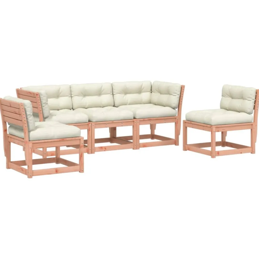 Maison Exclusive Salons De Jardin | - Salon de jardin 5 pcs avec coussins noir pvc