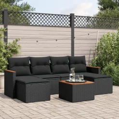Maison Exclusive Salons De Jardin | - Salon de jardin 9 pcs résine tressée noir