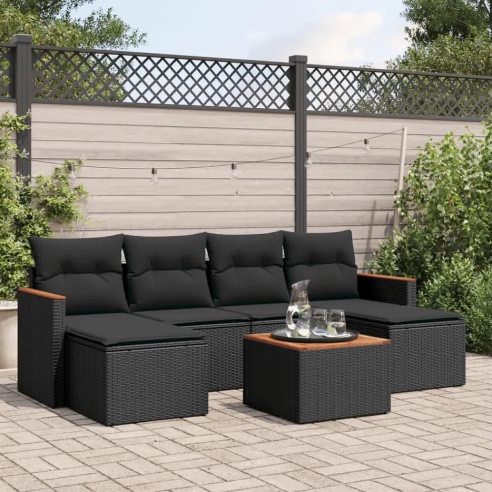 Maison Exclusive Salons De Jardin | - Salon de jardin 9 pcs résine tressée noir