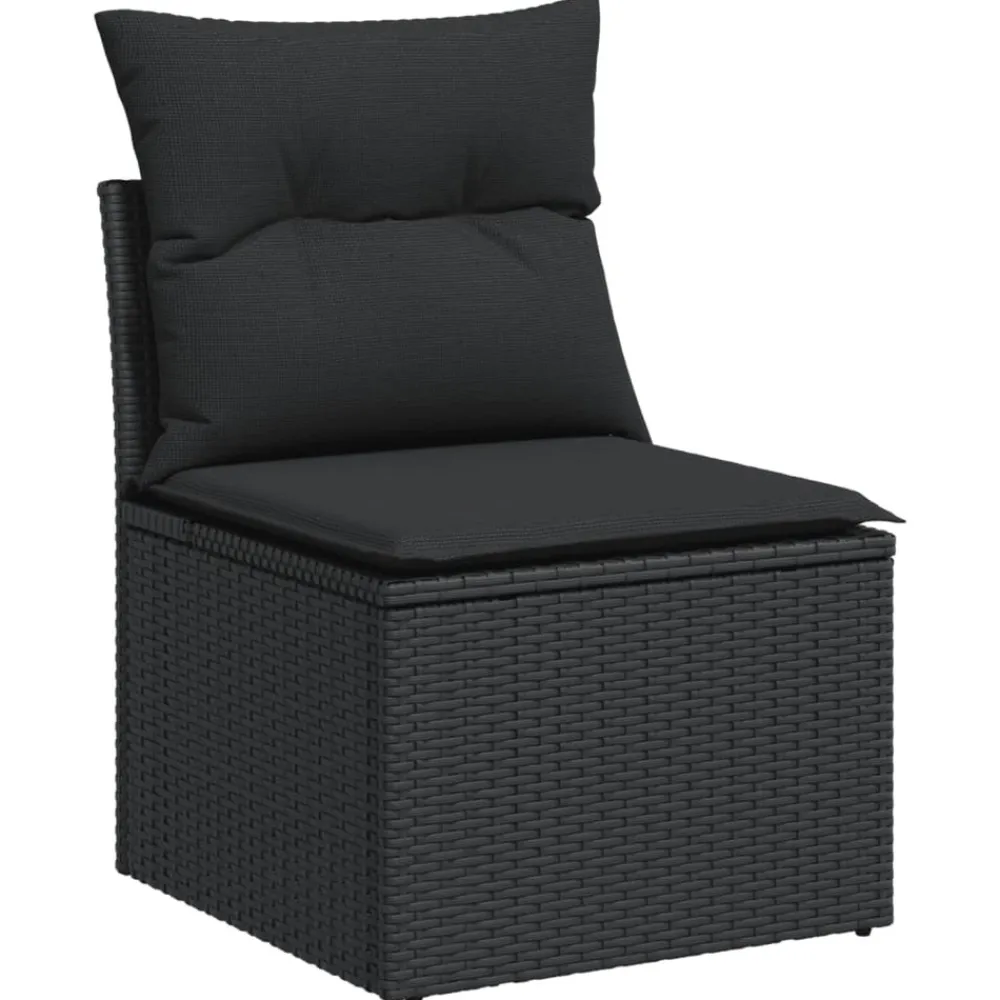 Maison Exclusive Salons De Jardin | - Salon de jardin 9 pcs résine tressée noir