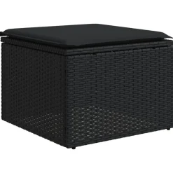 Maison Exclusive Salons De Jardin | - Salon de jardin 9 pcs résine tressée noir