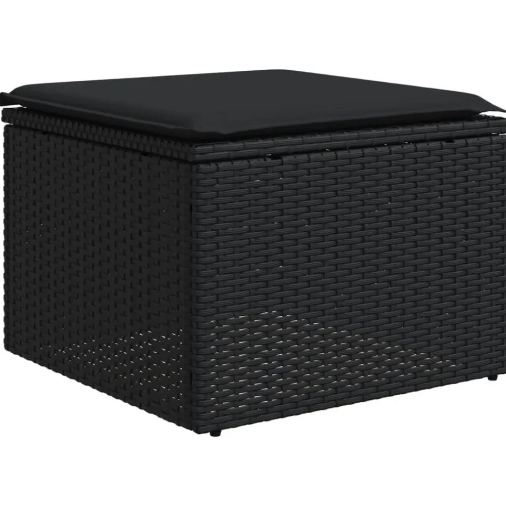 Maison Exclusive Salons De Jardin | - Salon de jardin 9 pcs résine tressée noir