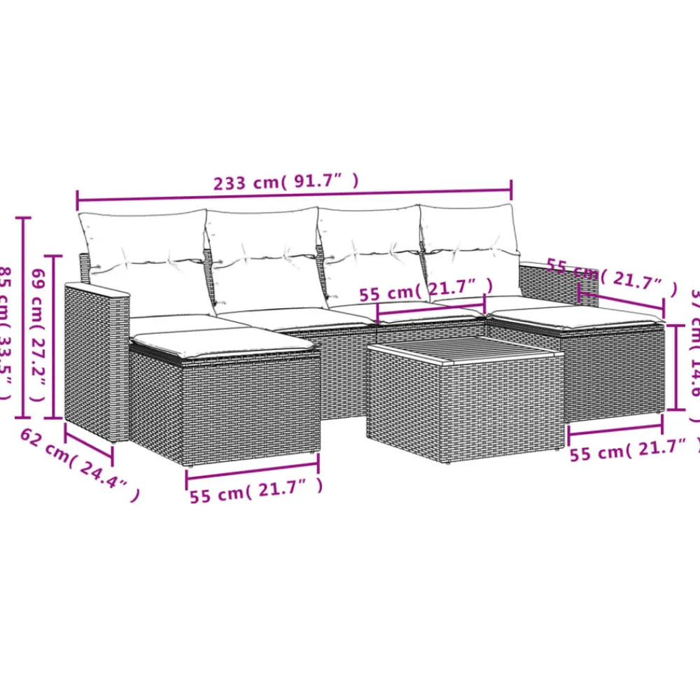 Maison Exclusive Salons De Jardin | - Salon de jardin 9 pcs résine tressée noir