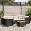 Maison Exclusive Salons De Jardin | - Salon de jardin 12 pcs avec coussins noir résine tressée