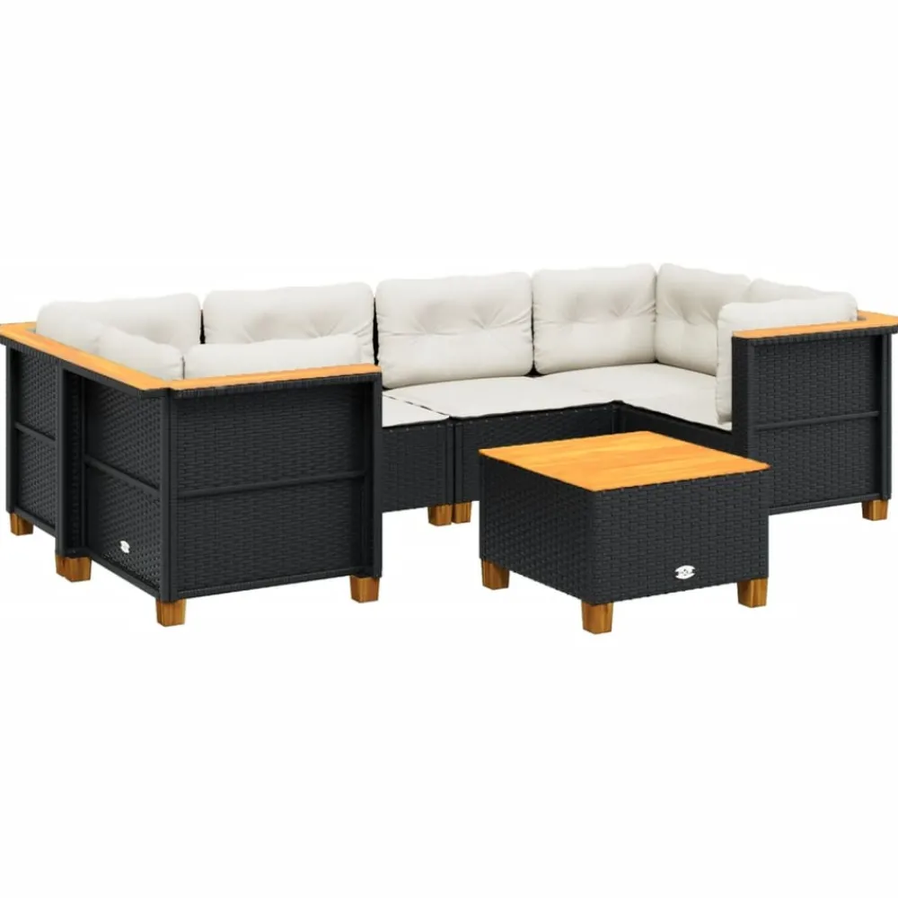 Maison Exclusive Salons De Jardin | - Salon de jardin 12 pcs avec coussins noir résine tressée