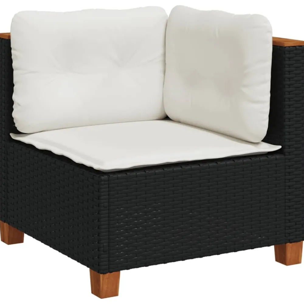 Maison Exclusive - Salon de jardin 7 pcs avec coussins noir résine tressée