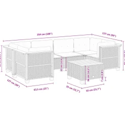 Maison Exclusive - Salon de jardin 7 pcs avec coussins noir résine tressée