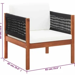 Maison Exclusive Salons De Jardin | - Salon de jardin 6 pcs avec coussins noir résine tressée