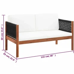 Maison Exclusive Salons De Jardin | - Salon de jardin 6 pcs avec coussins noir résine tressée
