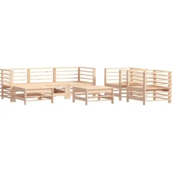 Maison Exclusive Salons De Jardin | - Salon de jardin 5 pcs avec coussins bois massif