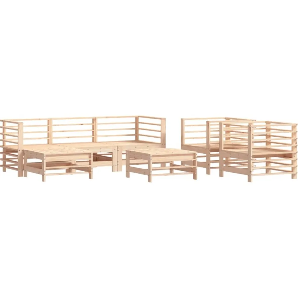 Maison Exclusive Salons De Jardin | - Salon de jardin 5 pcs avec coussins bois massif