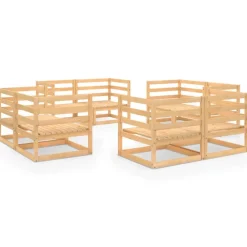 Maison Exclusive Salons De Jardin | - Salon de jardin 8 pcs bois de pin massif