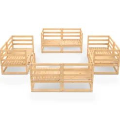 Maison Exclusive Salons De Jardin | - Salon de jardin 8 pcs bois de pin massif