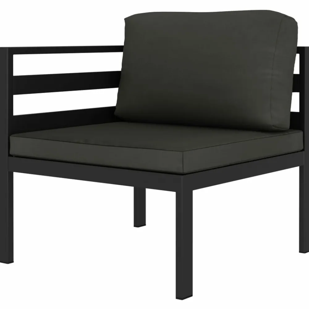 Maison Exclusive Salons De Jardin | - Salon de jardin 5 pcs avec coussins aluminium anthracite