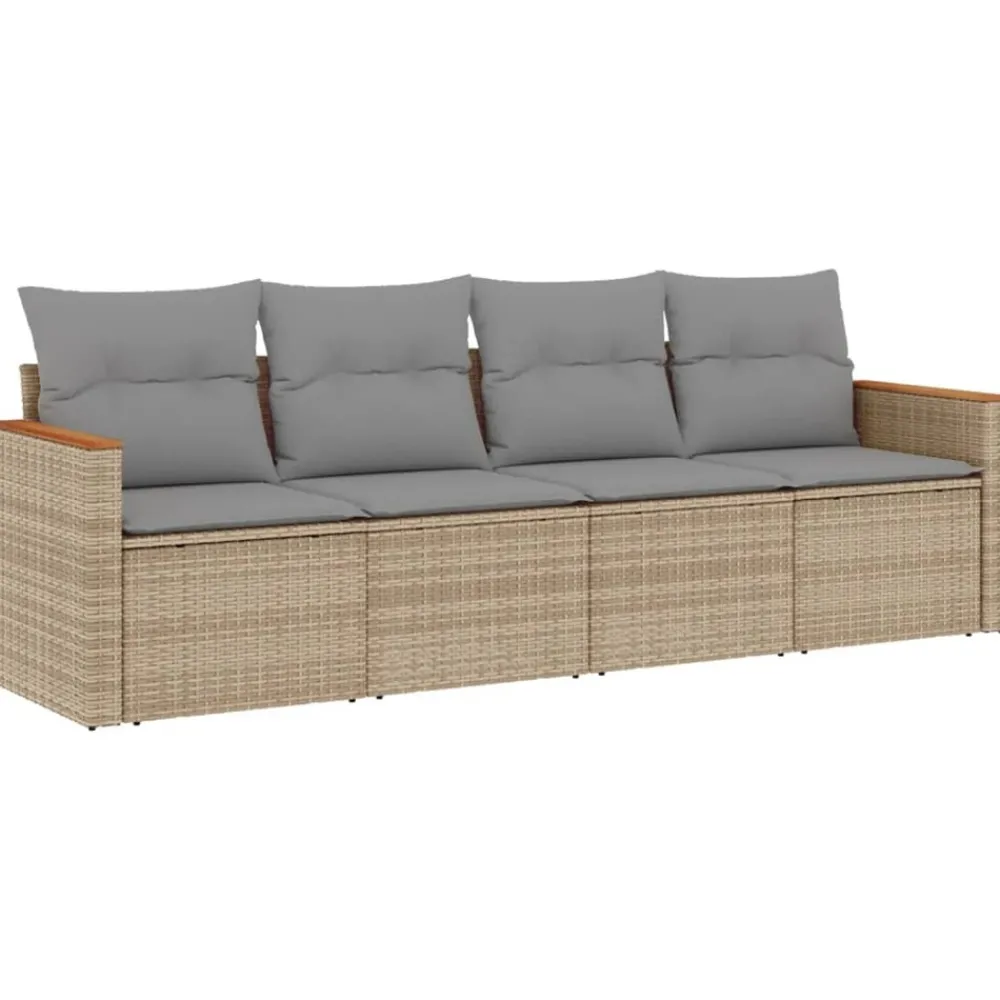 Maison Exclusive Salons De Jardin | - Salon de jardin 8 pcs avec coussins marron résine tressée