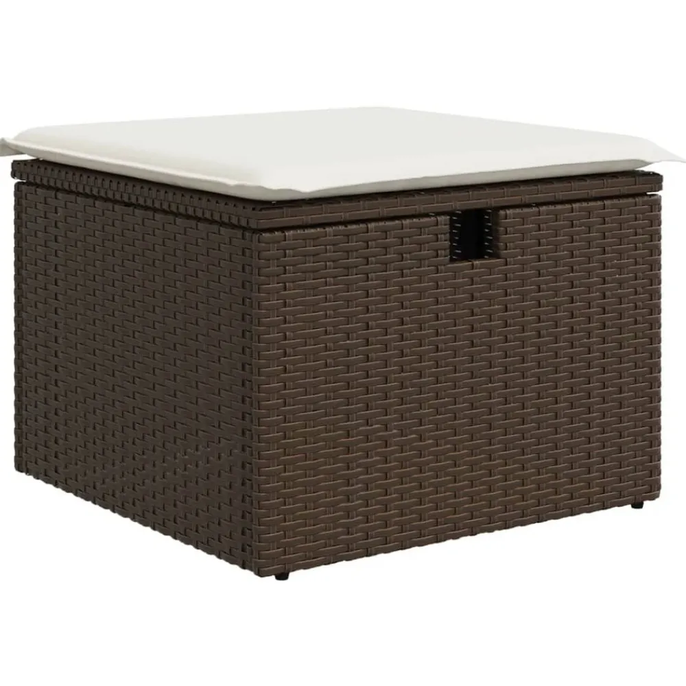 Maison Exclusive Salons De Jardin | - Salon de jardin 8 pcs avec coussins marron résine tressée