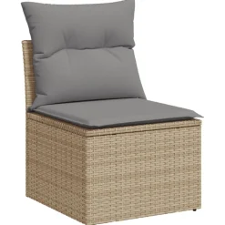 Maison Exclusive Salons De Jardin | - Salon de jardin avec coussins 7 pcs beige résine tressée