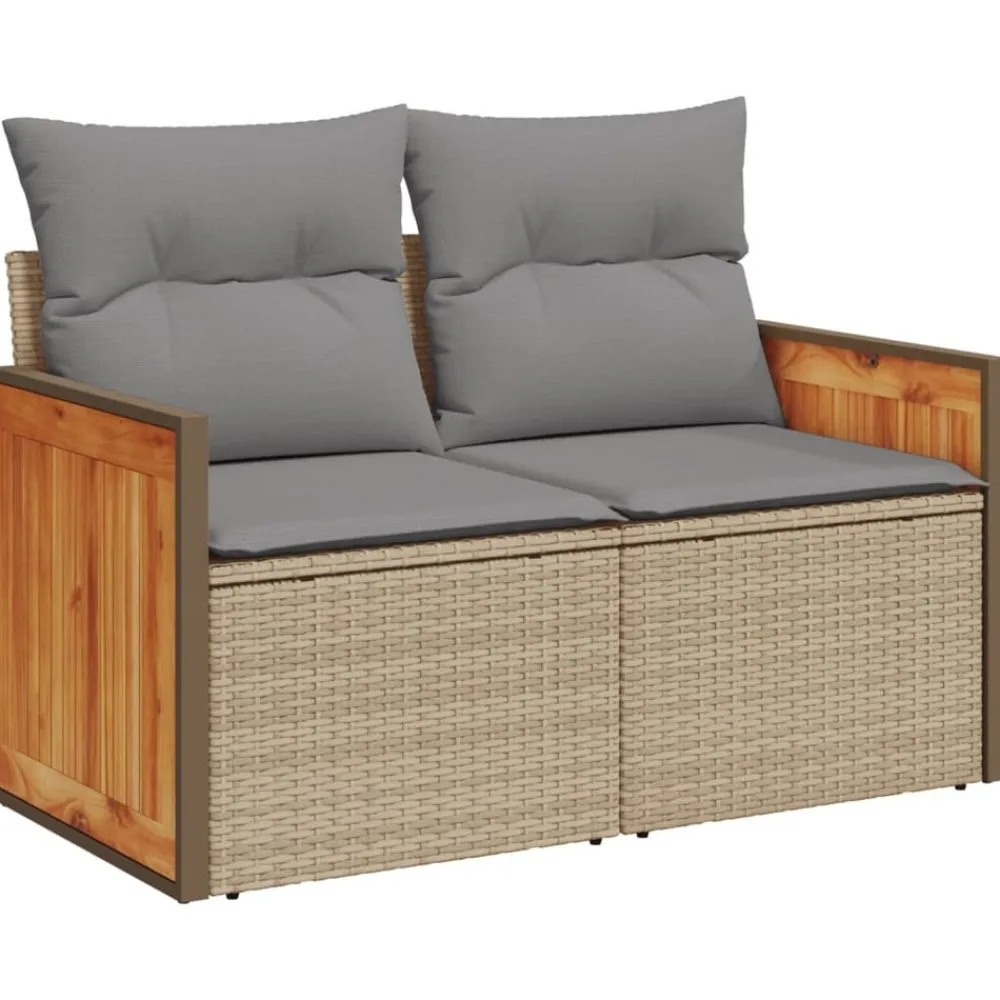 Maison Exclusive - Salon de jardin avec coussins 6 pcs beige résine tressée Discount