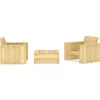 Maison Exclusive Salons De Jardin | - Salon de jardin avec coussins 5 pcs marron résine tressée