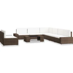 Maison Exclusive Salons De Jardin | - Salon de jardin 7 pcs avec coussins noir résine tressée