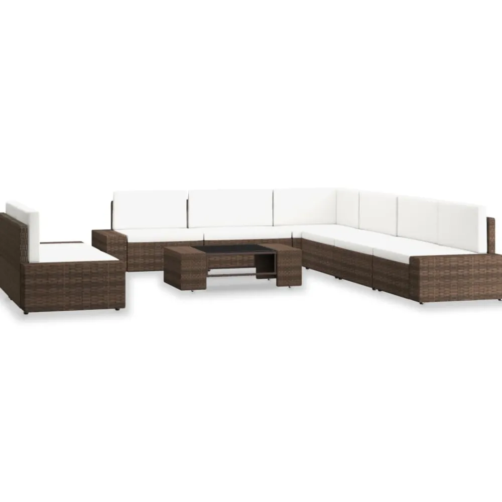 Maison Exclusive Salons De Jardin | - Salon de jardin 7 pcs avec coussins noir résine tressée