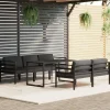 Maison Exclusive Salons De Jardin | - Salon de jardin avec coussins 5 pcs marron résine tressée