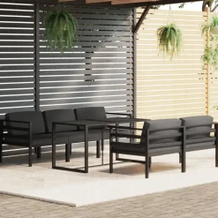 Maison Exclusive Salons De Jardin | - Salon de jardin avec coussins 5 pcs marron résine tressée