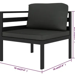 Maison Exclusive - Salon de jardin 6 pcs avec coussins aluminium anthracite Best