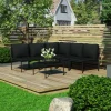 Maison Exclusive - Salon de jardin 6 pcs avec coussins noir pvc