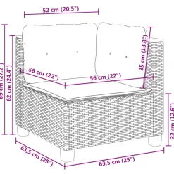 Maison Exclusive - Salon de jardin 6 pcs avec coussins gris résine tressée Outlet