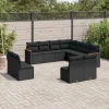 Maison Exclusive Salons De Jardin | - Salon de jardin 9 pcs avec coussins noir résine tressée