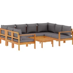 Maison Exclusive Salons De Jardin | - Salon de jardin 11 pcs avec coussins noir résine tressée