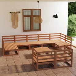 Maison Exclusive Salons De Jardin | - Salon de jardin avec coussins 10 pcs beige résine tressée