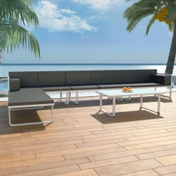 Maison Exclusive Salons De Jardin | - Salon de jardin 7 pcs avec coussins noir résine tressée