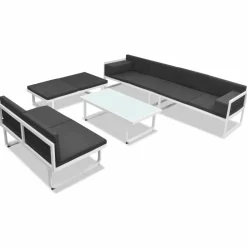 Maison Exclusive Salons De Jardin | - Salon de jardin 7 pcs avec coussins noir résine tressée