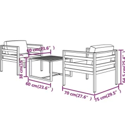 Maison Exclusive Salons De Jardin | - Salon de jardin avec coussins 5 pcs bois d'acacia solide