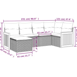 Maison Exclusive Salons De Jardin | - Salon de jardin avec coussins 9 pcs beige résine tressée