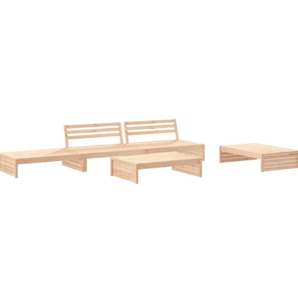 Maison Exclusive Salons De Jardin | - Salon de jardin 4 pcs blanc bois de pin massif